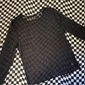 Victoria’s Secret XS/S Black Sheer Mesh Glitter Long Sleeve Top